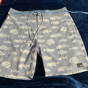 Men’s RVCA light blue/white board shorts size 34